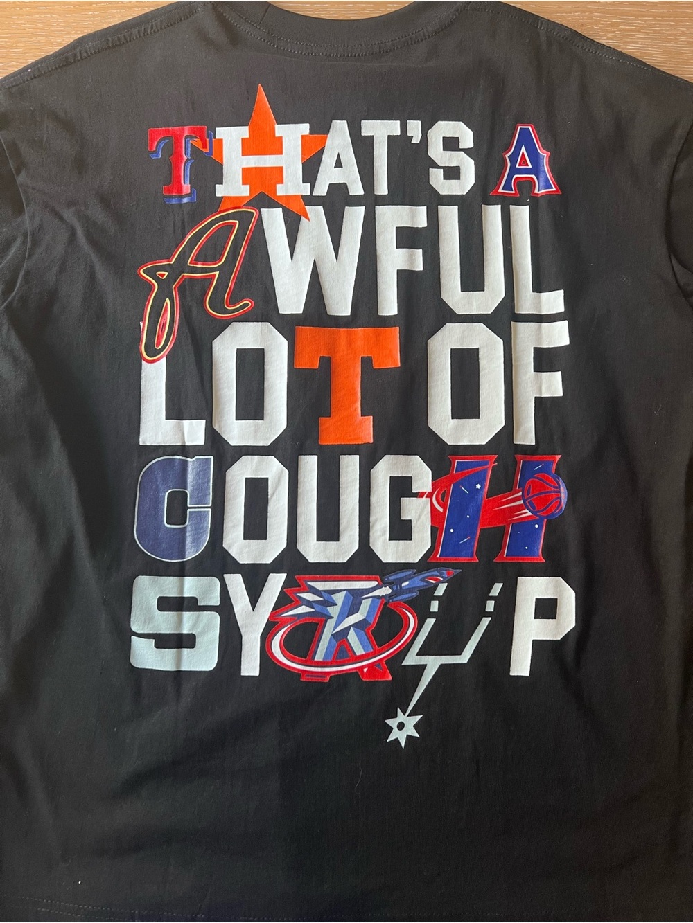Men's Black Graphic 'That's A Awful Lot Of Cough Syrup' T-Shirt